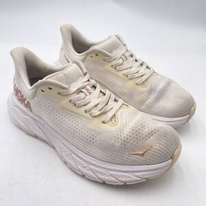 Hoka One One Arahi 7 Running Shoes Women 7.5B Blanc De Blanc Rose Gold Stability